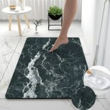 Cumpara ieftin Covoras pentru baie Relax Time ultra absorbant, anti-alunecare, material Diaton, Model Marmura Safir , 40 x 60 cm, Grey