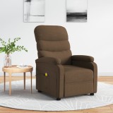 VidaXL Fotoliu de masaj, maro, material textil