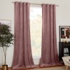 Set draperii din catifea cu inele auriu antic, Premium, 250x210 cm, densitate 700 g/mp, Roz pudra, 2 buc