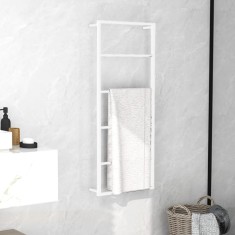 vidaXL Suport de prosoape, alb, 45x10x115 cm, o?el foto