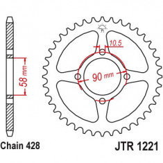 Pinion spate 42 dinti pas lant 428 – Honda CB 125 F (15-20) - CBR 125 R (12-19) - CBR 125 RS Repsol (12-19) - CBR 125 RT (12-19)