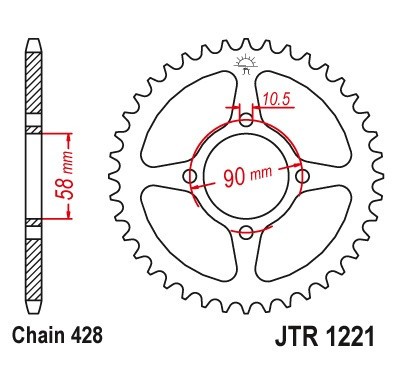 Pinion spate 42 dinti pas lant 428 &amp;ndash; Honda CB 125 F (15-20) - CBR 125 R (12-19) - CBR 125 RS Repsol (12-19) - CBR 125 RT (12-19) foto