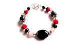 bratara onix ,obsidian ,cuart roz si howlite 32149