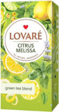 Cutie ceai cu 24 pliculețe Lovar&eacute; - Citrus Melissa: amestec de ceai verde, plante și fructe 48 g