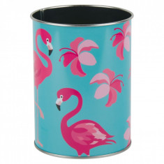 Suport metalic pentru pixuri si creioane, model flamingo, 8&amp;amp;#215;10 cm, multicolor foto