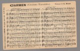 CPIB 23861 CARTE POSTALA - PARTITURA MUZICALA - &quot;CARMEN (CELEBRE HABANERA)&quot;, NECIRCULATA, PARIS