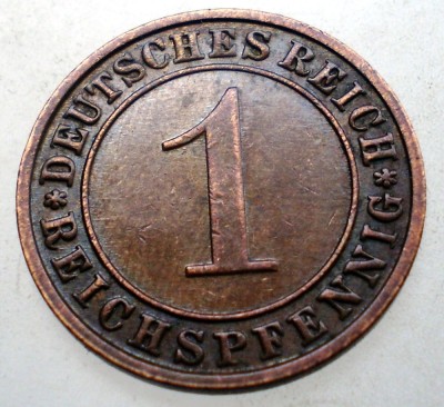 B.315 GERMANIA WEIMAR 1 REICHSPFENNIG 1936 E foto