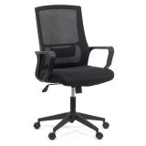 SCAUN DE BIROU REGLABIL PE INALTIME CU SUPORT LOMBAR OFF 631 NEGRU
