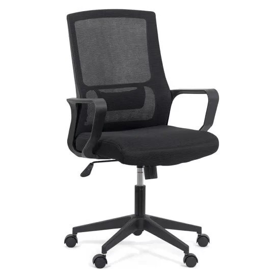 SCAUN DE BIROU REGLABIL PE INALTIME CU SUPORT LOMBAR OFF 631 NEGRU