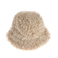 Palarie bucket bej din blanita creata