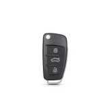 Carcasa Cheie Telecomanda Audi, 3 Butoane, cu Lamela Metalica - Compatibila Modele cu Contact Baterie Central