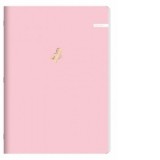 Caiet A5 capsat, 60 file dictando, 70g/mp, coperta soft touch, roz