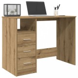 VidaXL Birou, stejar artizanal, 102x76x50 cm, lemn prelucrat