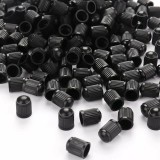 Set 100 buc. capace valva/ventil, material plastic, culoare Neagra, pentru Autoturisme, Camioane, Biciclete, Moto, ATV, Quad