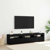 vidaXL Cabinet TV 2 pcs Stejar Negru 180 x 35 x 40 cm Lemn compozit 3332505