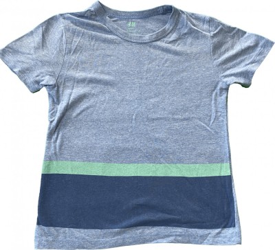 Tricou baieti, culoarea albastru , model dungat marime 5-6 ani foto