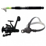 Set lanseta 3.6m cu 7 segmente si mulineta LS500 cu lanterna led frontala, Cool Angel