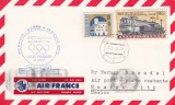 FILATELIE TEMATICA - PLIC CEHOSLOVACIA TEMATICA TRANSPORT TRENURI / AIR MAIL / AIR FRANCE