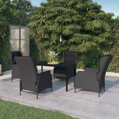 vidaXL Set mobilier pentru grădină, 5 piese, gri &amp;icirc;nchis 3099639 foto
