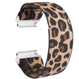 Curea textila elastica, compatibila Amazfit Bip 3 Pro, telescoape Quick Release, Elastic Leopard