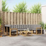 vidaXL Set de canapele de exterior cu pernă 8 pcs Alb și gri deschis 3389301