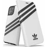 Husa Piele Adidas Booklet pentru Apple iPhone 11 Pro Max, Alba