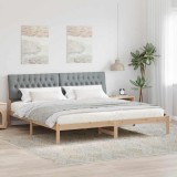 vidaXL Cadru de pat cu tăblie tapițată cu headboard Maro 200 x 200 cm 3394378