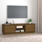 Cumpara ieftin Comodă TV, maro miere, 140x35x40 cm, lemn masiv de pin