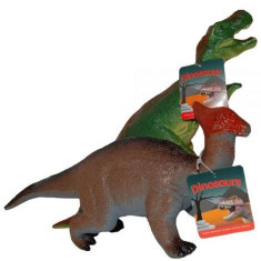 Set 2 figurine dinozauri din cauciuc, T-Rex verde si Tsintaosaurus, 34 cm