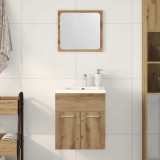 vidaXL Set mobilier de baie, 2 piese, stejar artizanal, lemn prelucrat