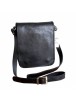 Geanta Dama Piele Naturala Neagra Crossbody Messenger GD112, Fabricata in Italia, 19x6x23 cm