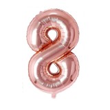 Balon aniversar Maxee, cifra 8, rose, 40 cm