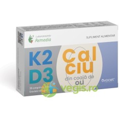 Vitamina K2 + D3 + CALCIU (din Coaja de Ou) 30cpr