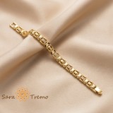 Cumpara ieftin Bratara Selene cu zirconia, placaj triplu cu aur 14K, reglabila 17+2 cm