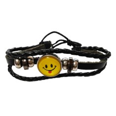 Bratara din piele ecologica, Emoticon, 123BJ