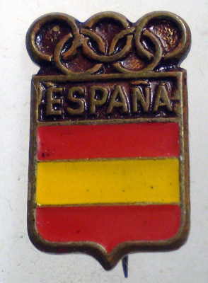 I.642 INSIGNA SPANIA ESPANA OLIMPIADA CERCURI OLIMPICE 15,5/10mm email foto