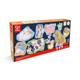 Set 10 puzzle pentru copii mici, Animale domestice, Hape, +18 luni