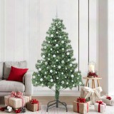 vidaXL Brad de Crăciun cu 300 LED cu suport Verde 210 cm PVC 3396392