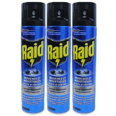 3 x Raid Muste si Tantari, Insecticid spray, 3 x 400ml foto