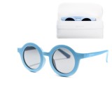 Ochelari de Soare Polarizati Pentru Copii, Protectie UV 400, Rame Flexibile, Usori si Confortabili, Toc Protectie Inclus, 2-10 Ani, Albastru, LUVLU&trade;