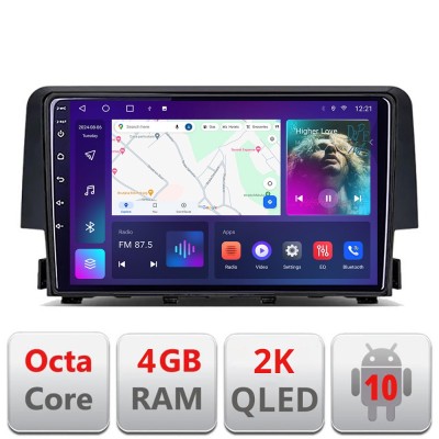 Navigatie Honda Civic 2016-2020 C-669 Android Octa Core Ecran 2K QLED GPS 4G 4+32GB 360 KIT-669+EDT-E409-2K CarStore Technology foto