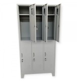 Vestiar metalic Premium cu picioare 6 usi (3x2) 900x450x1920 mm (LxlxH), Asamblat, PLUS