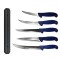 Pachet profesional pentru macelarie, dezosat, injunghiat, transat, filetat, 5 cutite, suport magnetic