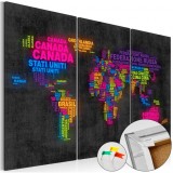 Cumpara ieftin Tablou din plută - Mappa del Mondo [Cork Map] 120x80 cm