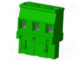 Conector regletă de conexiuni deconectabilă mamă TS 15A AMPHENOL ANYTEK verde 3 pini