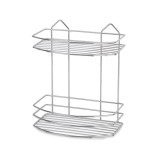 Etajera pentru baie dreptunghiulara, 2 rafturi, ConceptSeller, 30x15x24 cm, diblu, Chrome