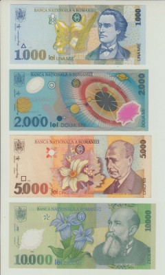 SET 1000 LEI 1998 +2000 LEI 1999 +5000 LEI 1998 +10000 LEI 2000,TOATE UNC,B1124 foto