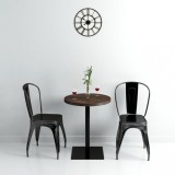 vidaXL Masă bistro, MDF și oțel, rotundă, 60x75 cm, Cenușiu &icirc;nchis