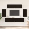 VidaXL Set Dulapuri TV Pe perete 6 pcs Stejar negru 80 x 30 x 30 cm 3393433