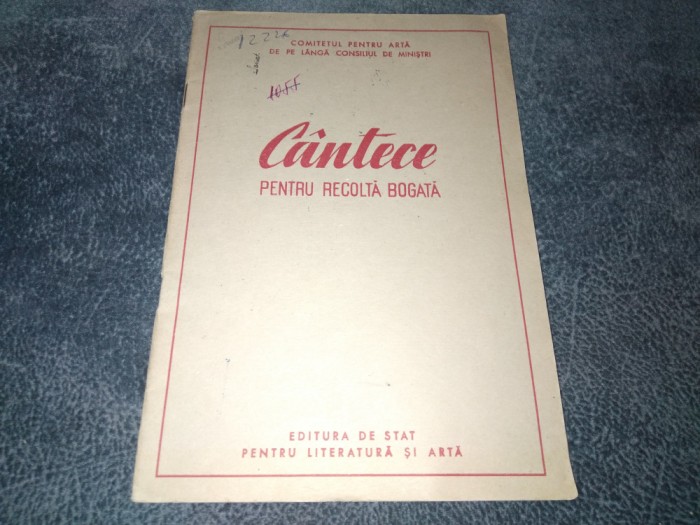 CANTECE PENTRU RECOLATA BOGATA